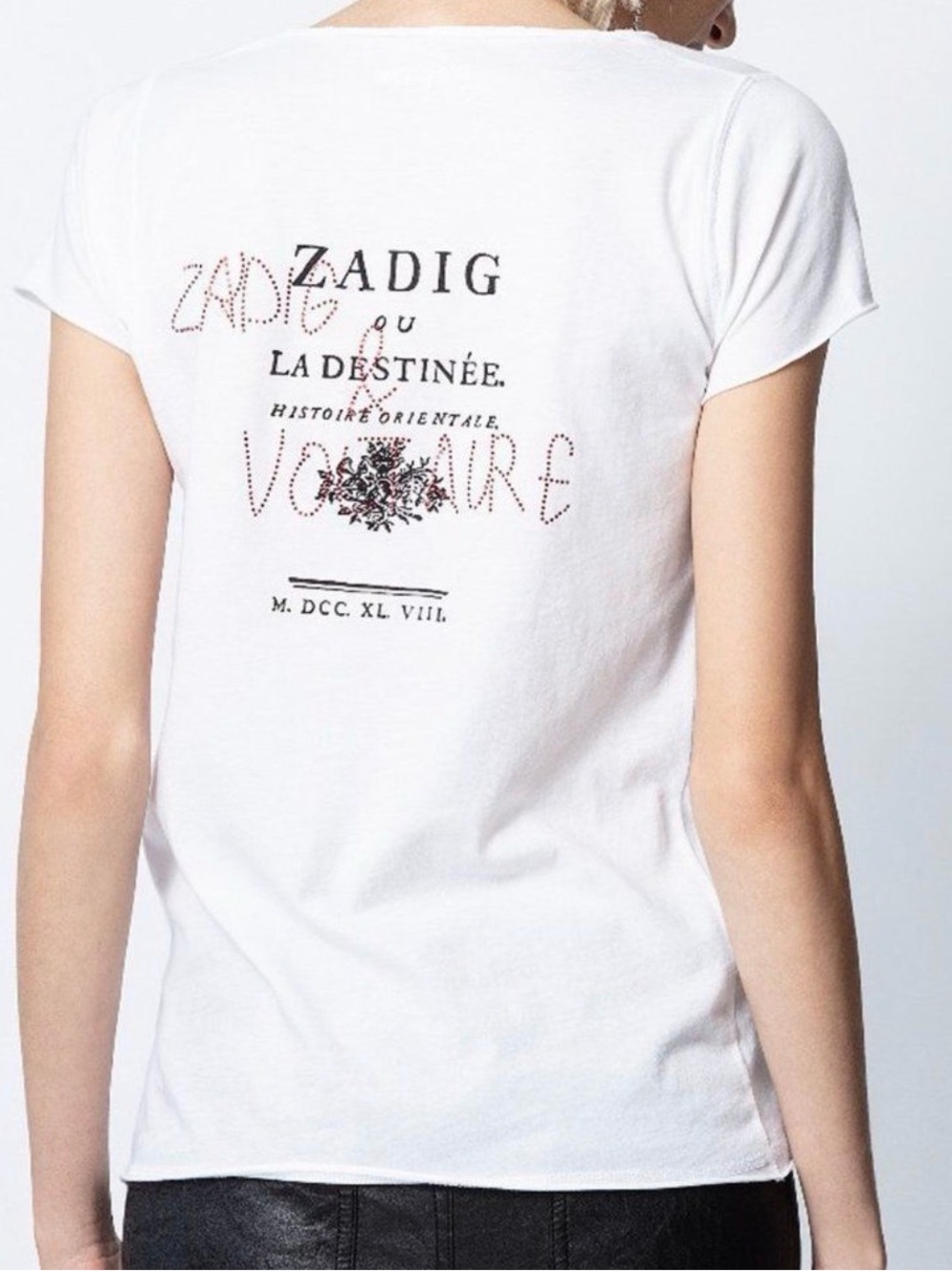 Zadig & Voltaire Destinee Strass Cotton Henley T-shirt